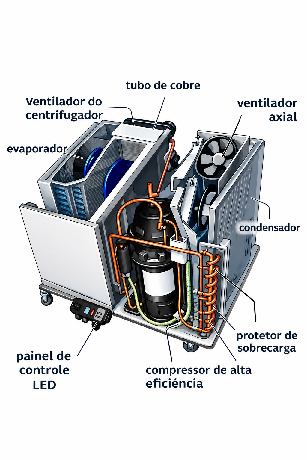 Componentes internos do EleveSense LIFT-AC